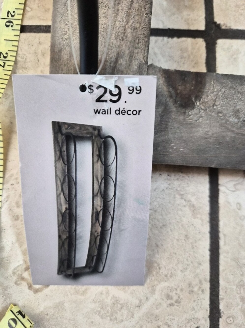 NWT Wall Décor Metal Wine Rack - Wood Finish